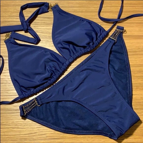 Sailor Babe Bikini Set - Navy Blue - Picture 1 of 8
